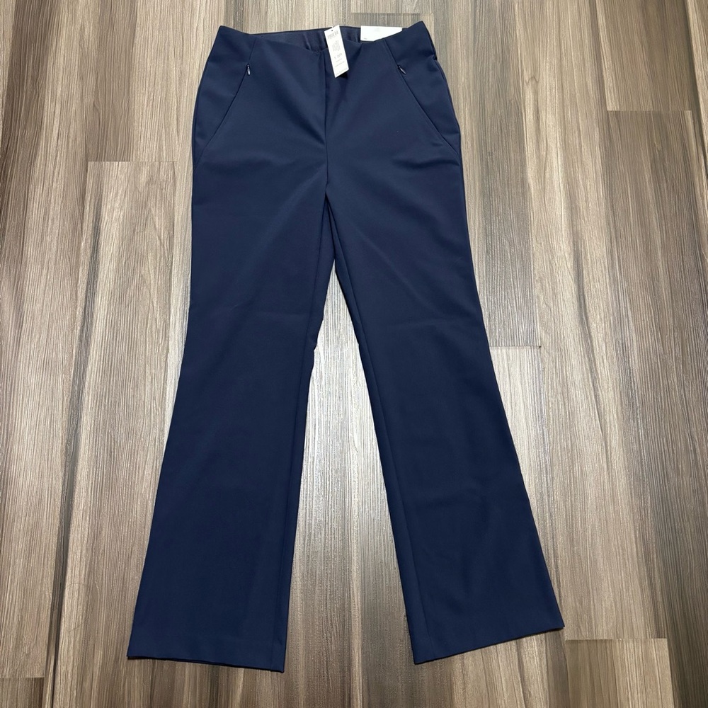 Chico’s Pants Women’s 1.5R U.S 10R Navy Blue Pull On Seamed Demi Boot Stretch